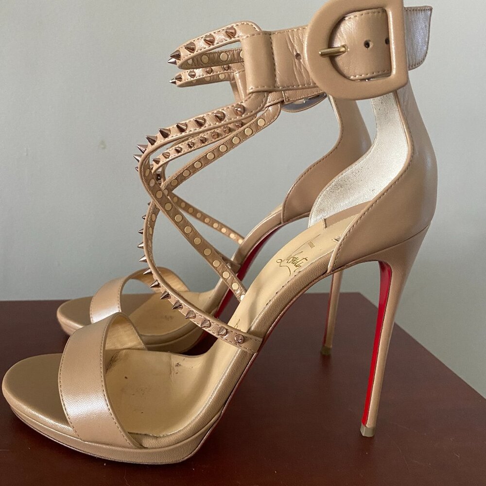Louboutin Gold Spike Heels